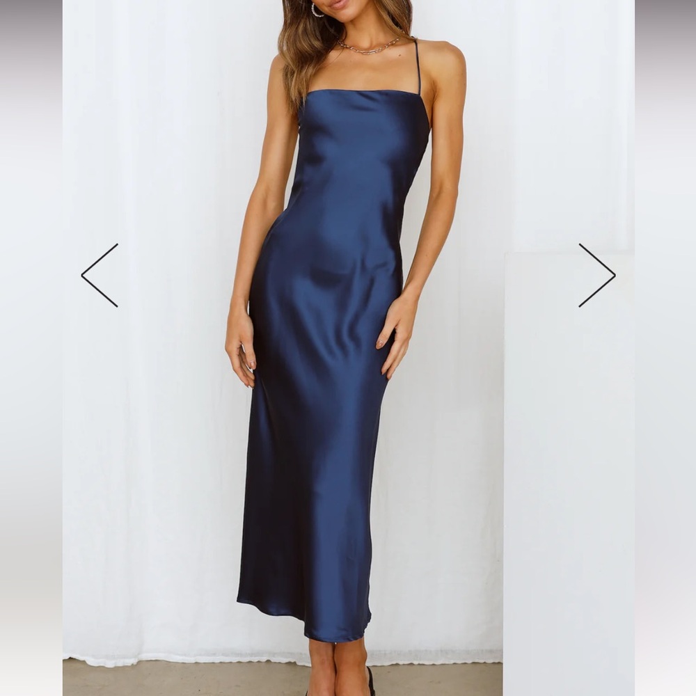 Hello Molly Memory Lanes Midi Dress in Navy